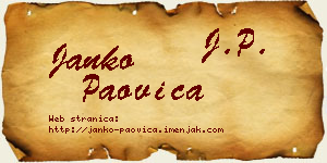 Janko Paovica vizit kartica